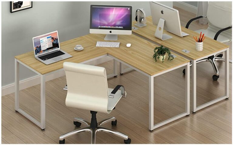 SHW Home Office 55″x60″ Large L Shaped Corner Desk | SHW Desks SHW